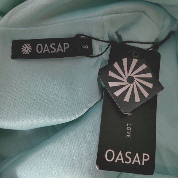 Oasap Women's A Line Dress Small Light Blue Ruffle - Picture 3 of 3